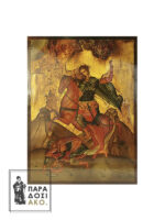 Αγιογραφία Άγιος Δημήτριος. Αναπαλαιωμένη εικόνα του Αγίου Δημητρίου, χειροποίητη αγιογραφία σε ξύλο κόντρα πλακέ θαλάσσης 2cm