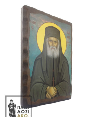 Άγιος Παΐσιος ο Αγιορείτης ξύλινη πελεκητή εικόνα - 20x30cm