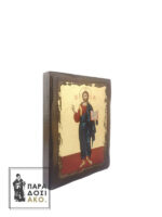 Εικόνα πελεκητή ξύλινη Ιησούς Χριστός με φύλλα χρυσού 13Χ17cm
